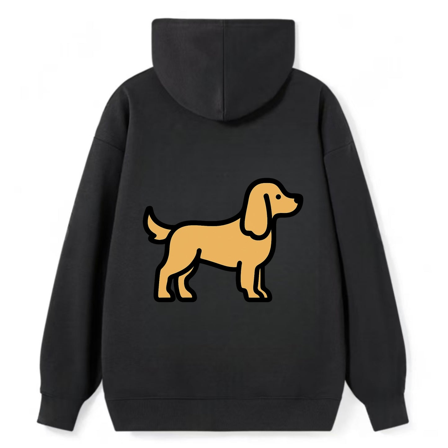 Cocker Spaniel - Golden colored flat side profile - Classic Pullover Hoodie - Black