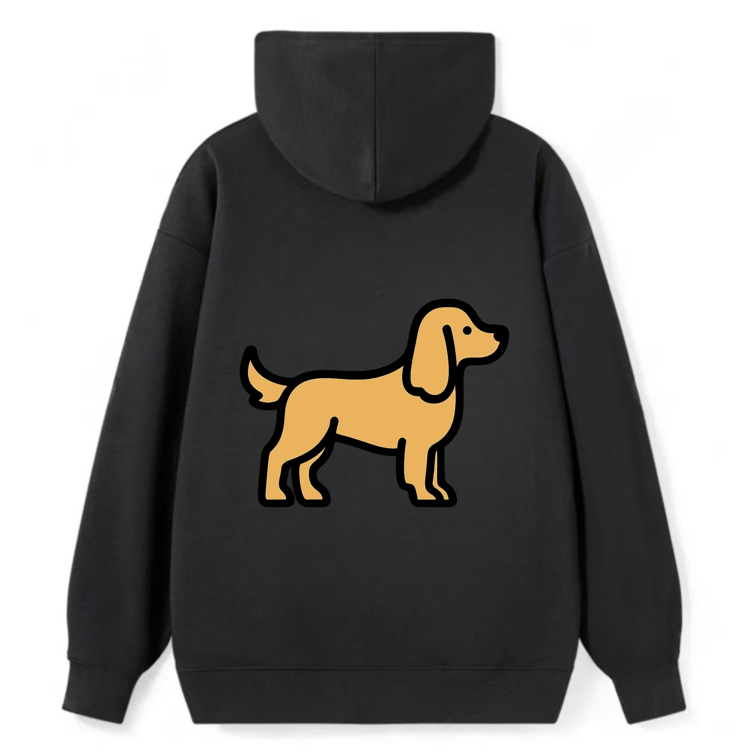 Cocker Spaniel - Golden colored flat side profile - Classic Pullover Hoodie - Black