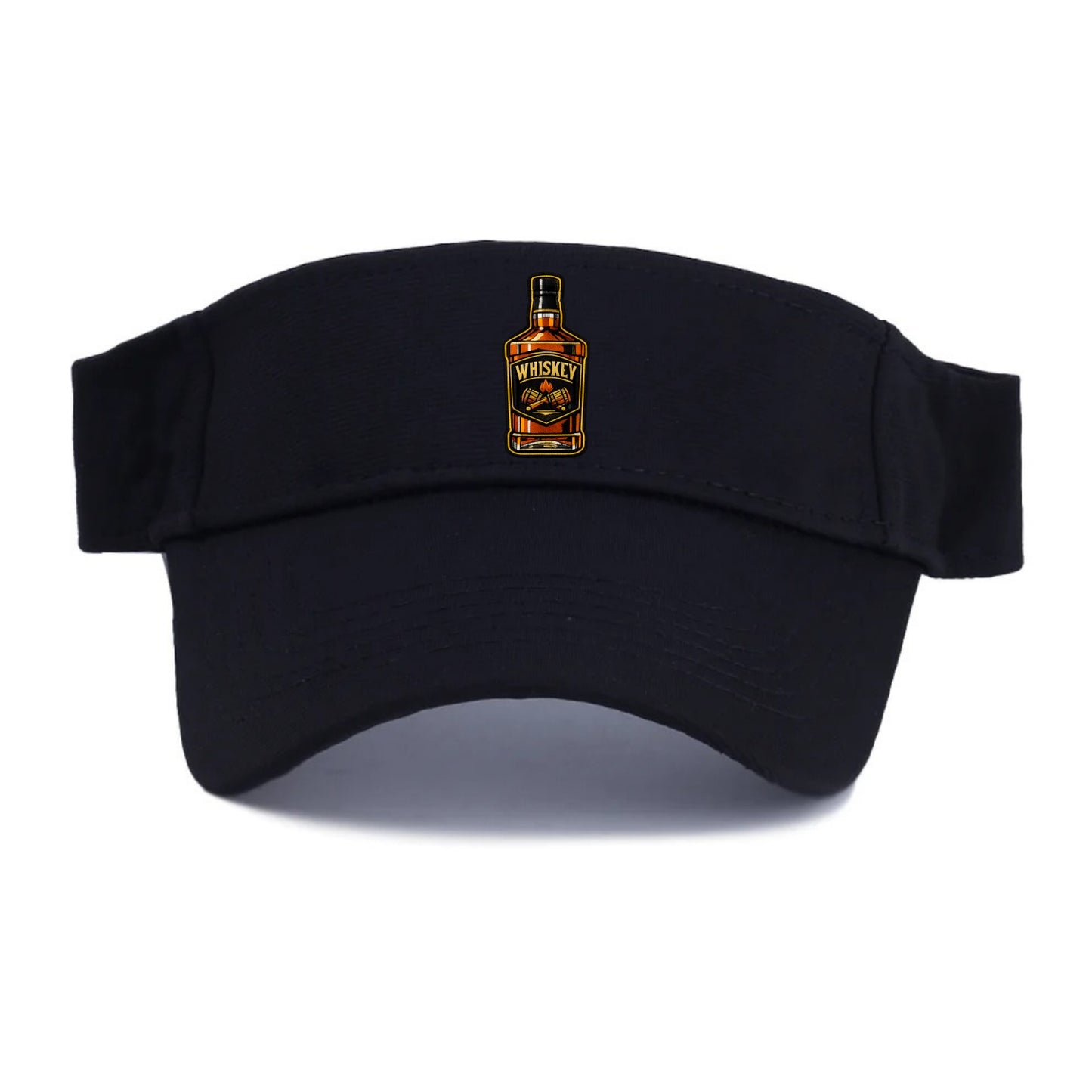 WHISKEY BOTTLE - bourbon bottle in amber and gold , spirits connoisseur - Visor - Black