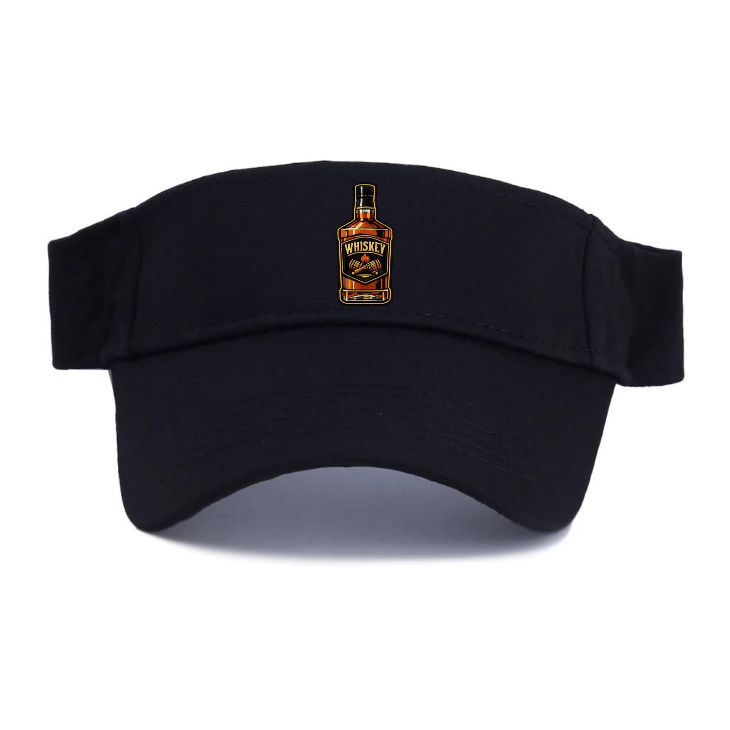 WHISKEY BOTTLE - bourbon bottle in amber and gold , spirits connoisseur - Visor - Black