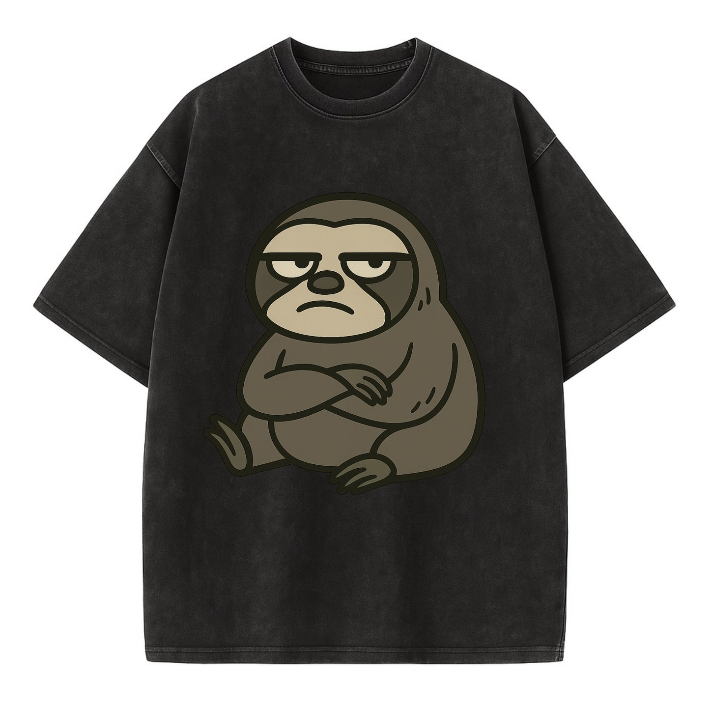 The Sloth Judging Silently - Vintage T-shirt - Black