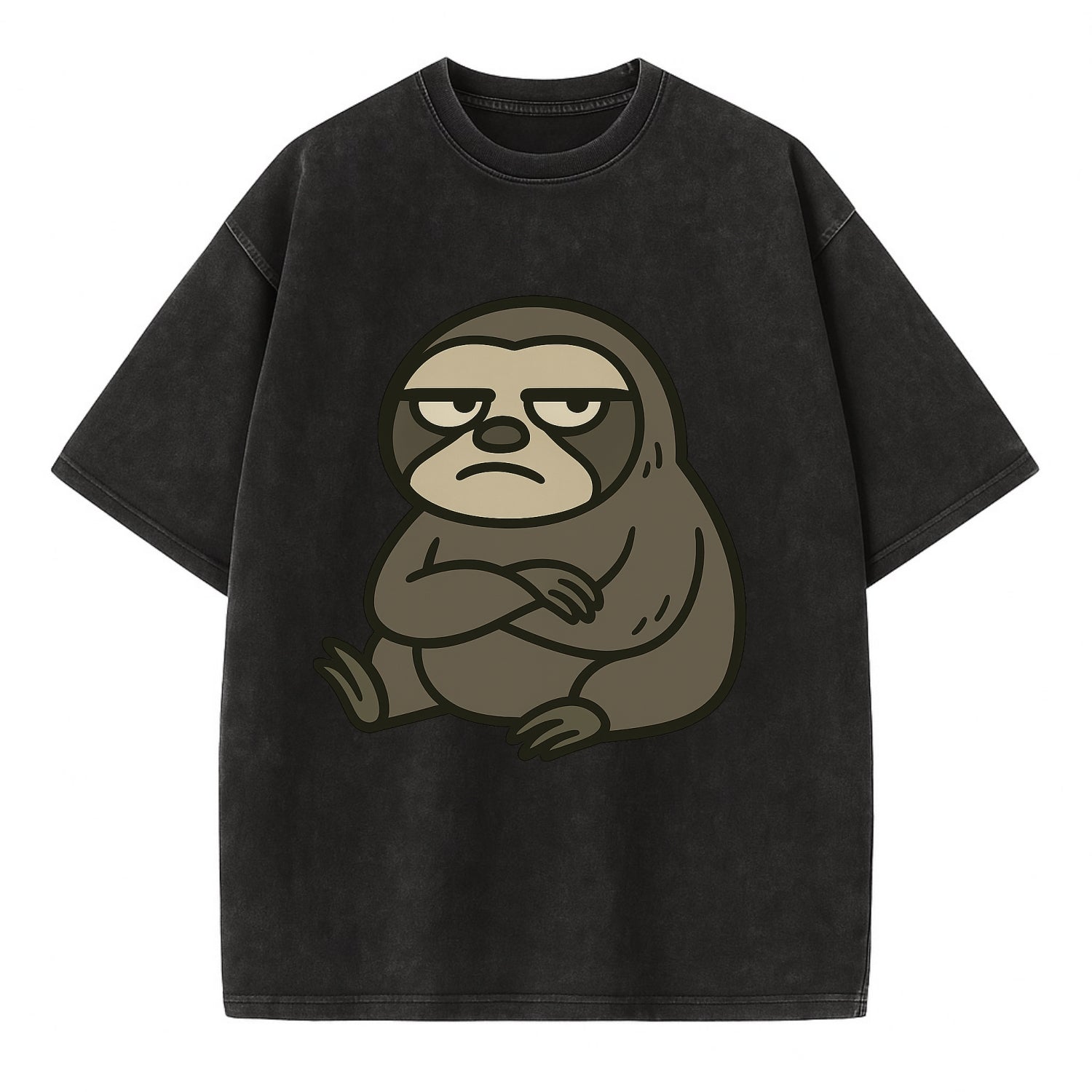 The Sloth Judging Silently - Vintage T-shirt - Black