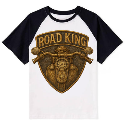 Road King  - Contrast Raglan T-shirt - Black
