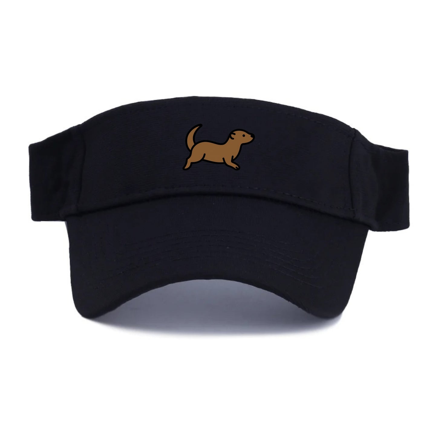 Otter - Brown sleek swimming pose flat side profile - Visor - Black