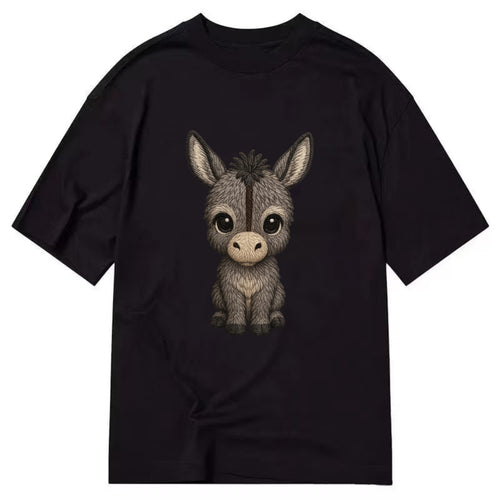 Baby Donkey Foal - gray fluffy, long ears, dark stripe, gentle eyes, - Classic T-shirt