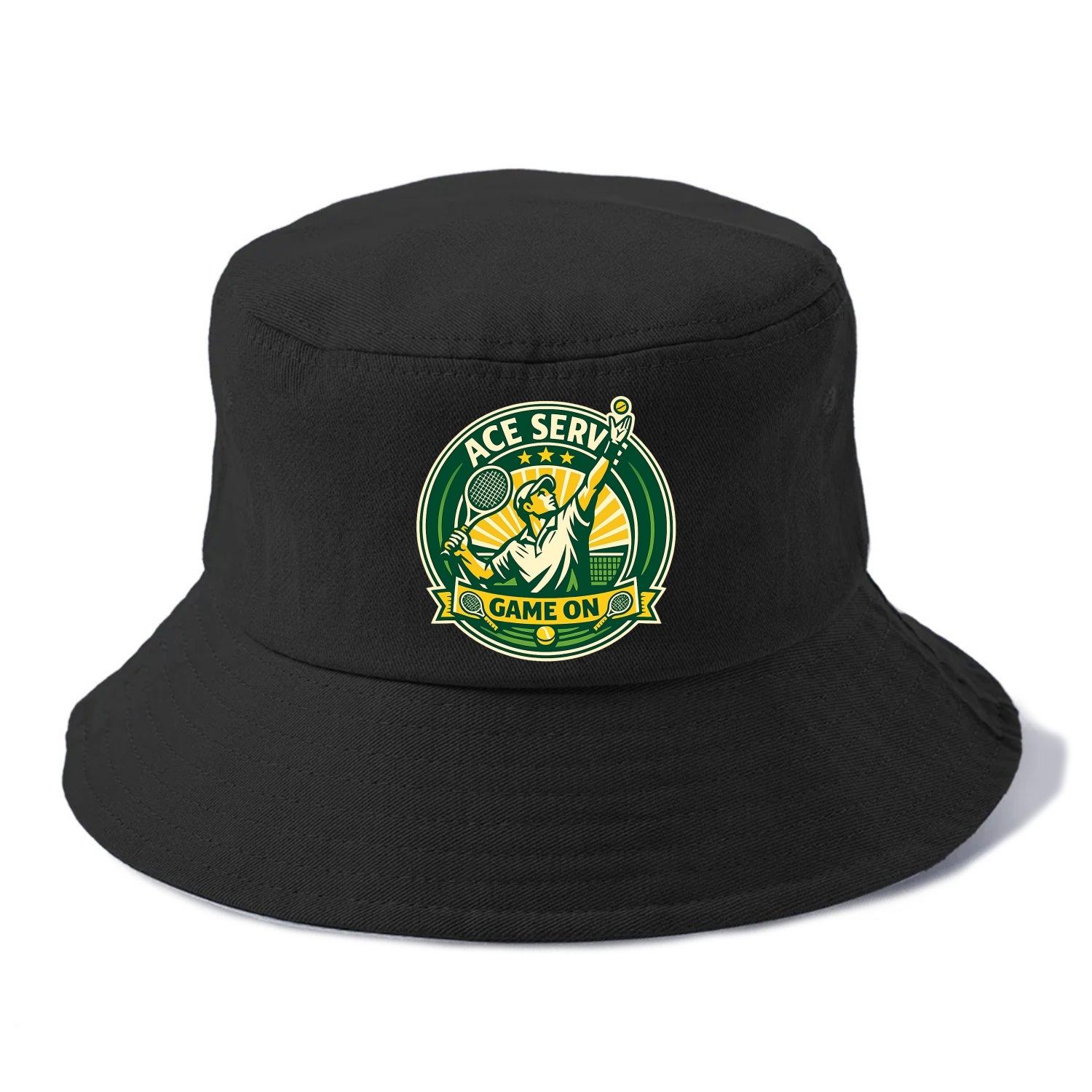 Serving Ace Emblem - Bucket Hat - Black