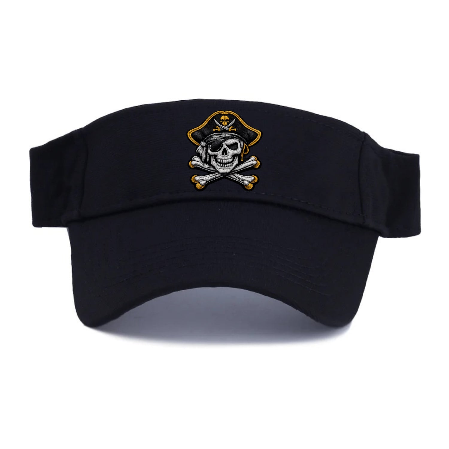 PIRATE SKULL - Jolly Roger skull in black and white , pirate - Visor - Black