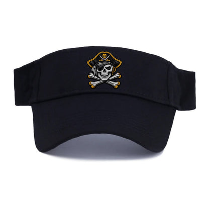 PIRATE SKULL - Jolly Roger skull in black and white , pirate - Visor - Black