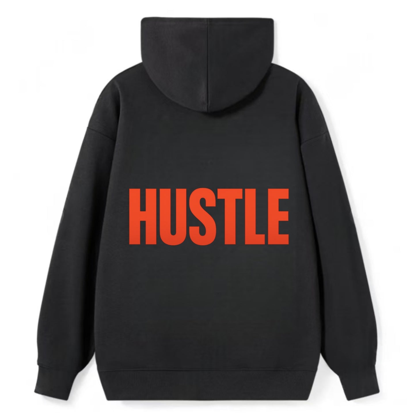 Bold typography design - "HUSTLE" - work hard, grind, chase dreams - Classic Pullover Hoodie - Black