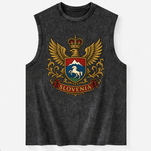 Slovenia Heritage Badge  - Vintage Washed Tank