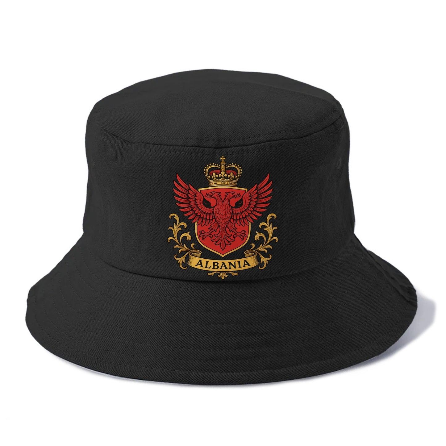 Albania Heritage Badge  - Bucket Hat - Black