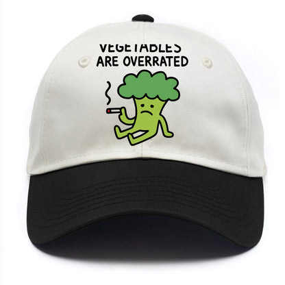 VEGETABLES ARE OVERRATED | Rebellious broccoli smoking - Two Tone Cap - Black