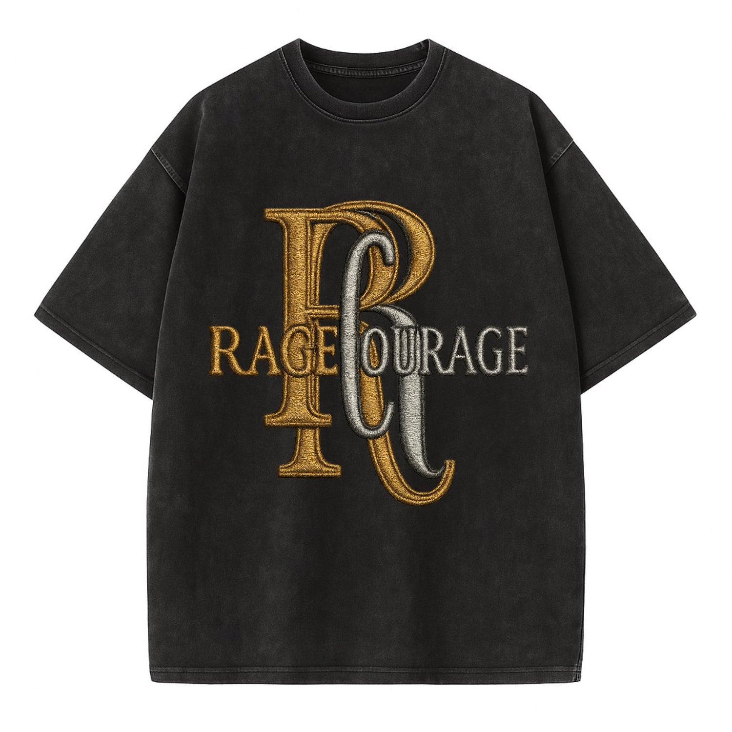 RAGE;COURAGE MODE Warrior Green Hat - Vintage T-shirt - Black