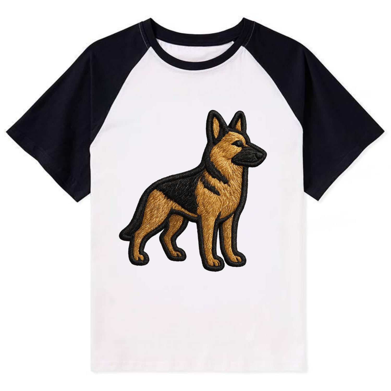 German Shepherd - Trendy minimal silhoue - Contrast Raglan T-shirt - Black