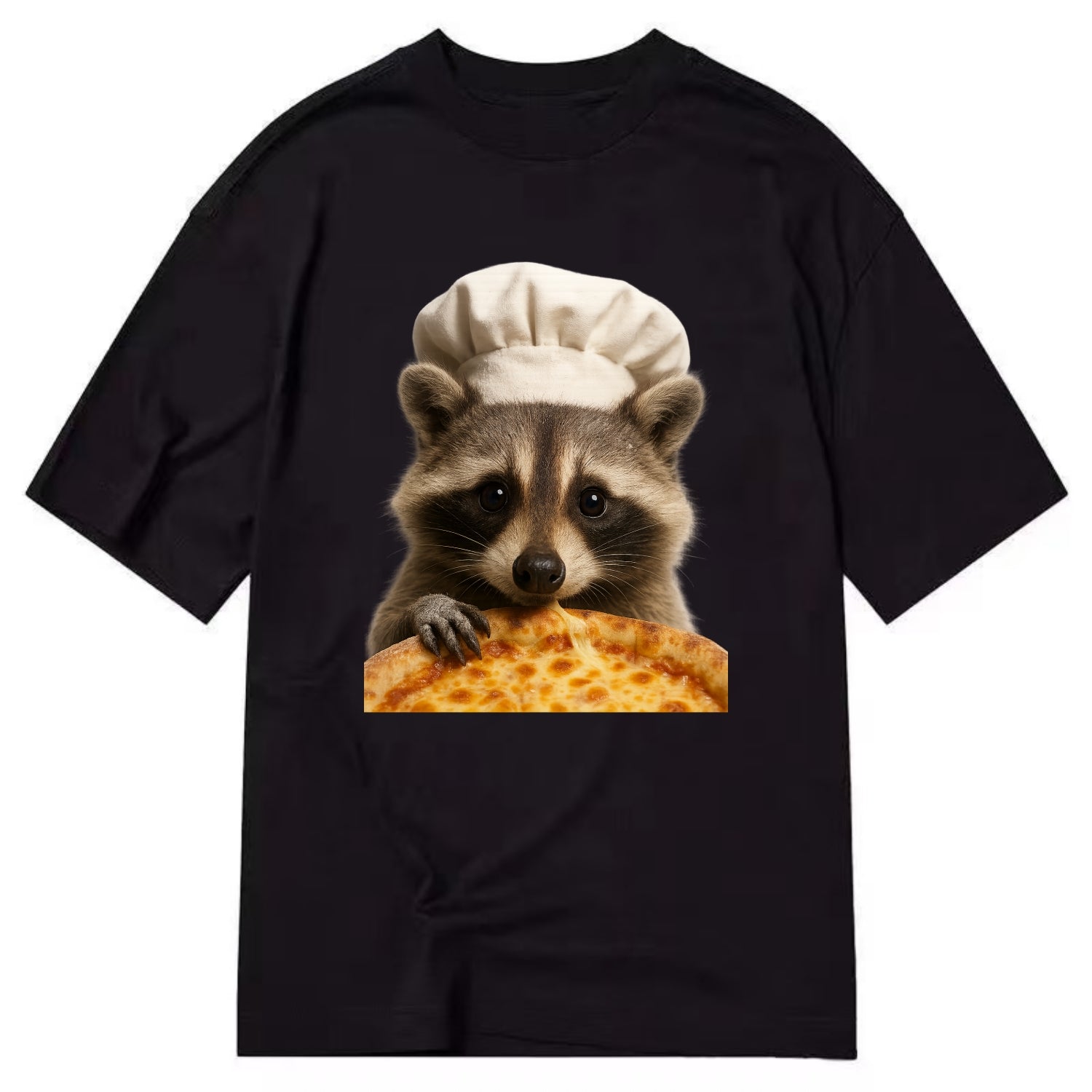 Pizza Dad Raccoon  - Classic T-shirt - Black