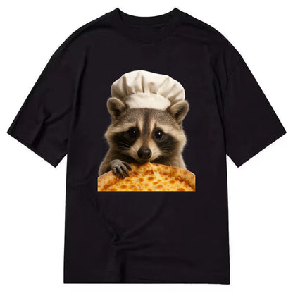 Pizza Dad Raccoon  - Classic T-shirt - Black