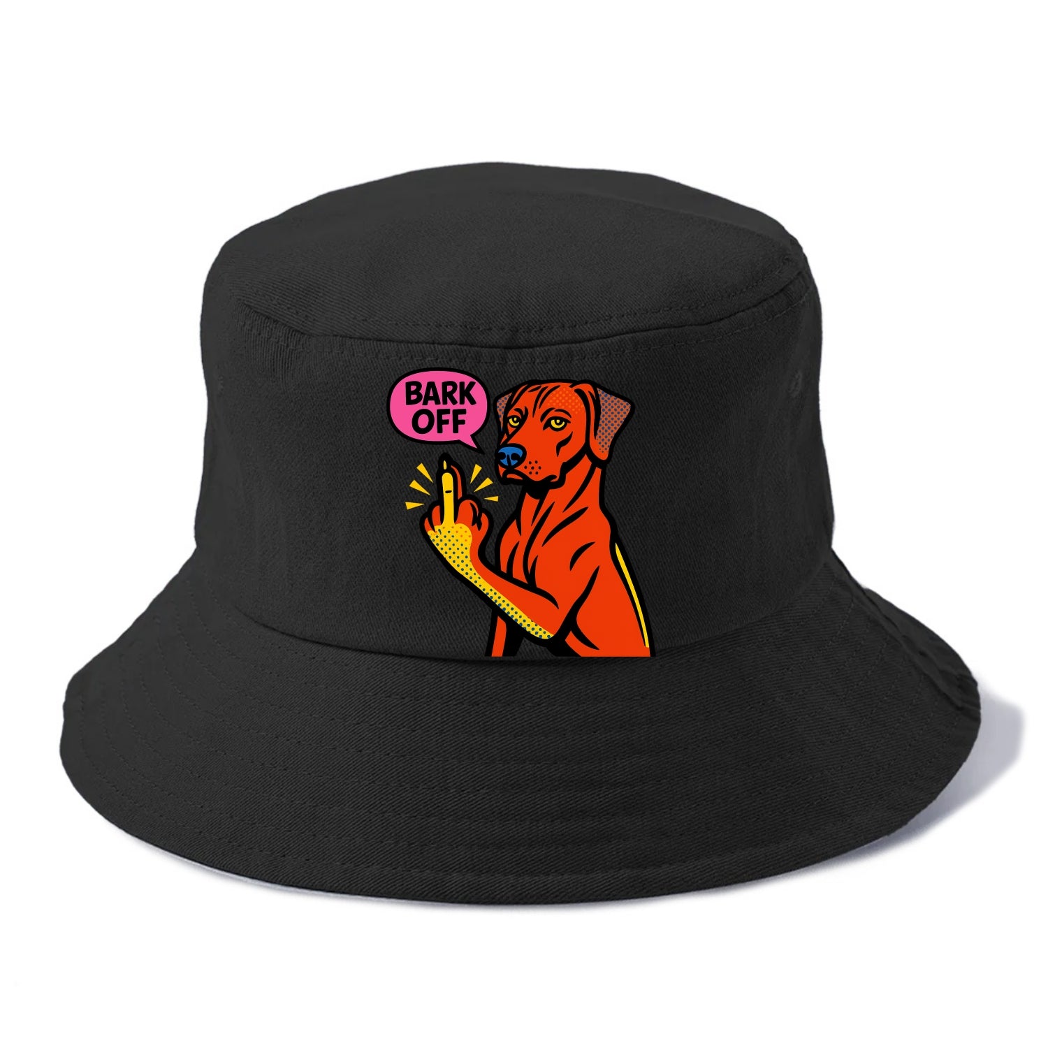 Rhodesian Ridgeback with distinctive ridge on back, athletic muscular paw up - Bucket Hat - Black