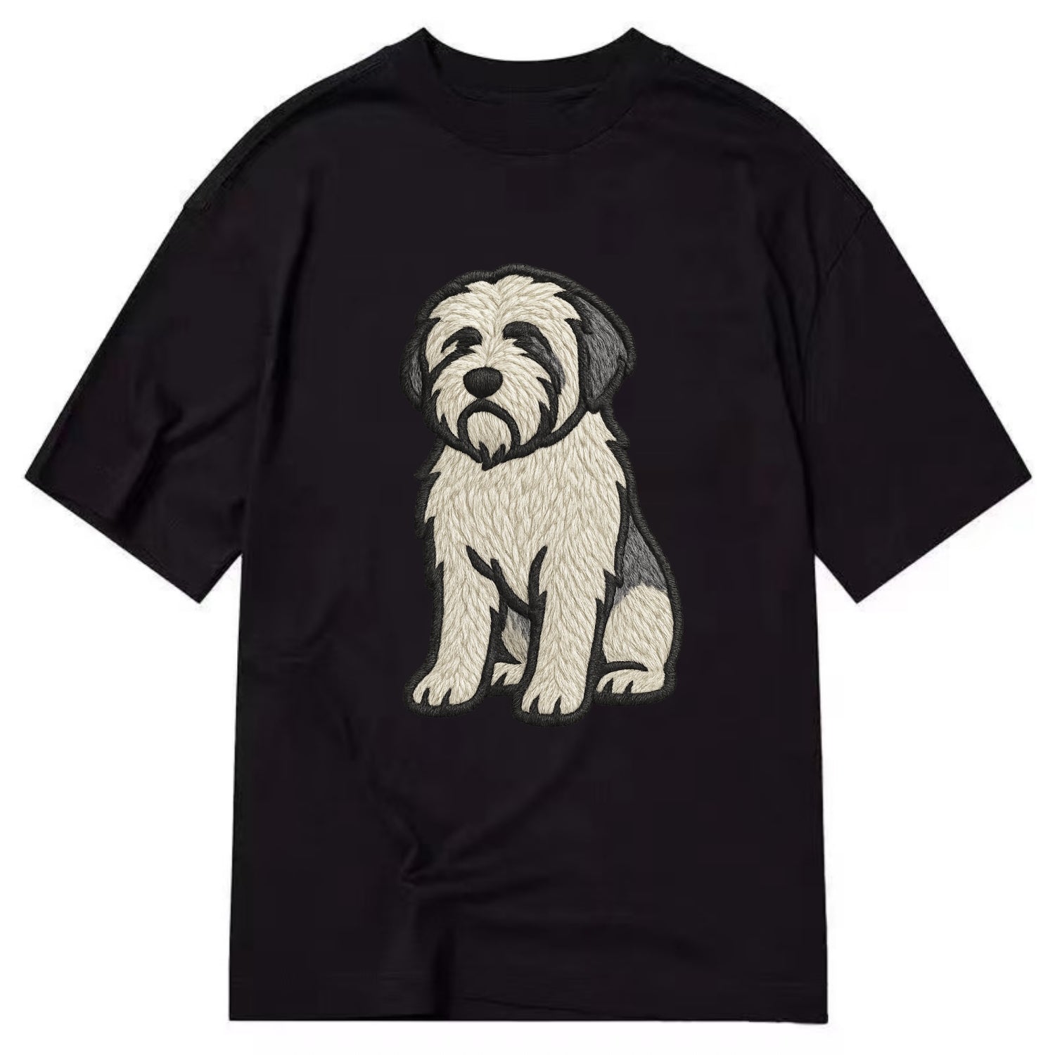 Polish Lowland Sheepdog - White and gray - Classic T-shirt - Black