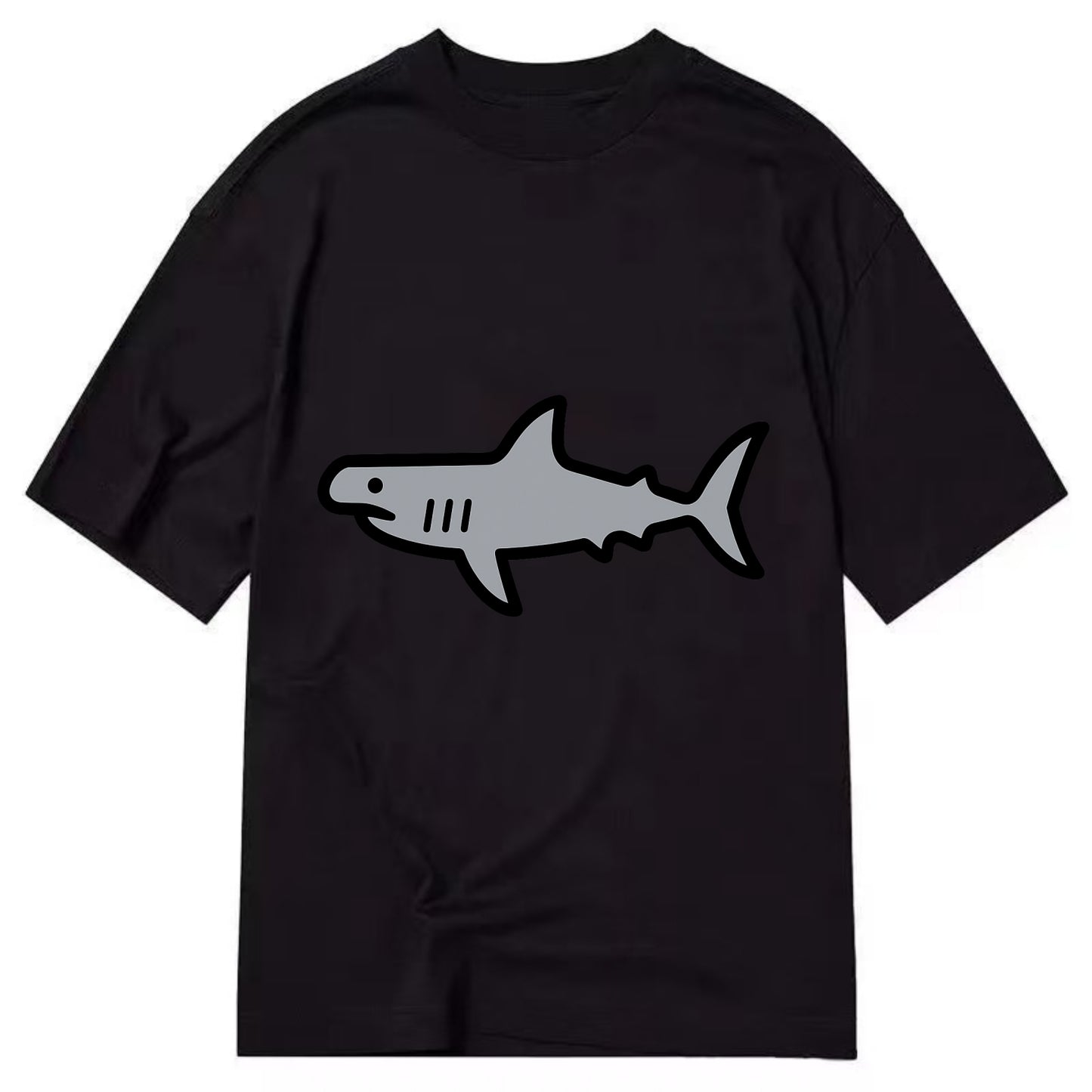 Hammerhead Shark - Gray distinctive head flat side profile - Classic T-shirt - Black