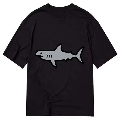 Hammerhead Shark - Gray distinctive head flat side profile - Classic T-shirt - Black