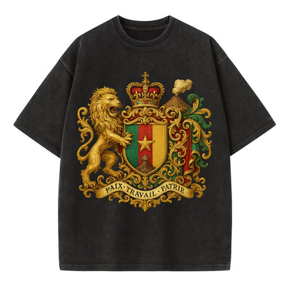 Cameroon Royal Logo  - Vintage T-shirt - Black