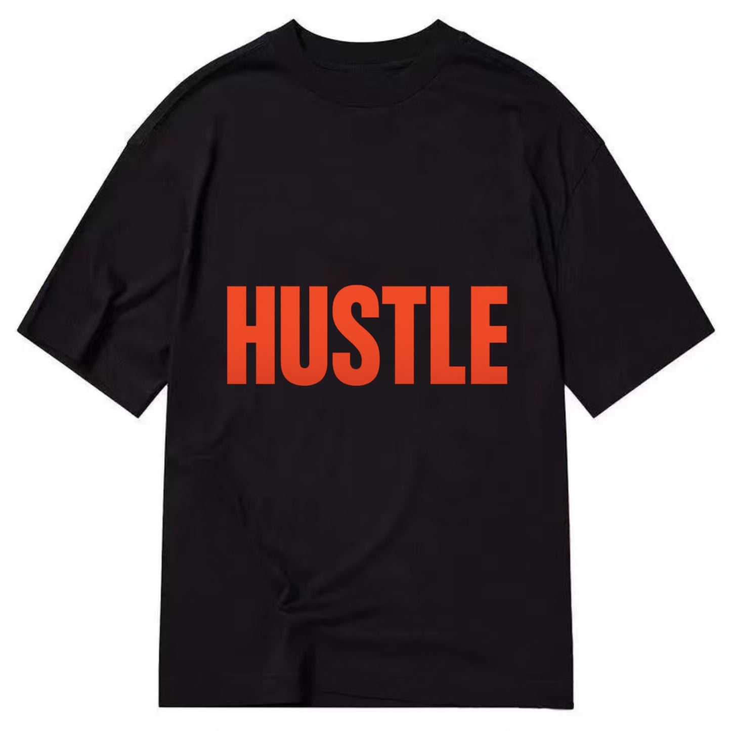 Bold typography design - "HUSTLE" - work hard, grind, chase dreams - Classic T-shirt - Black
