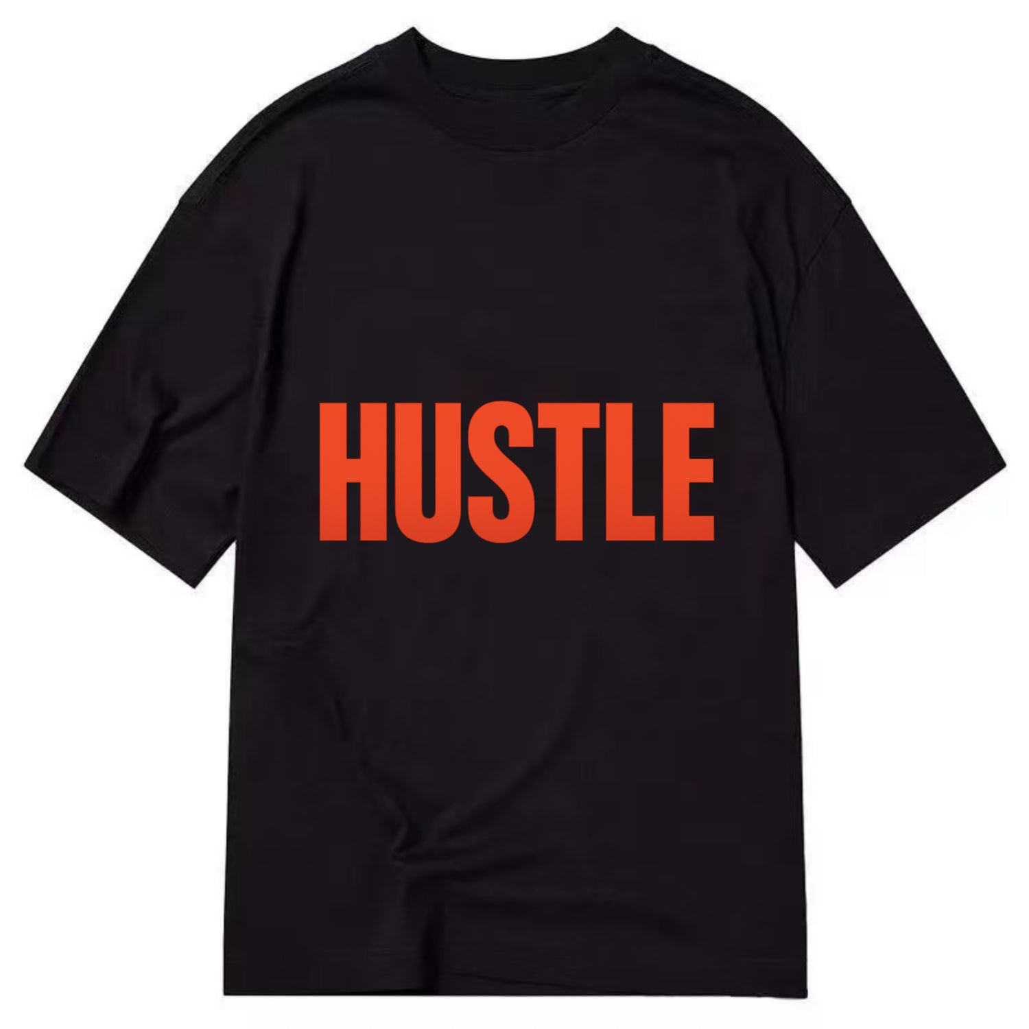 Bold typography design - "HUSTLE" - work hard, grind, chase dreams - Classic T-shirt - Black
