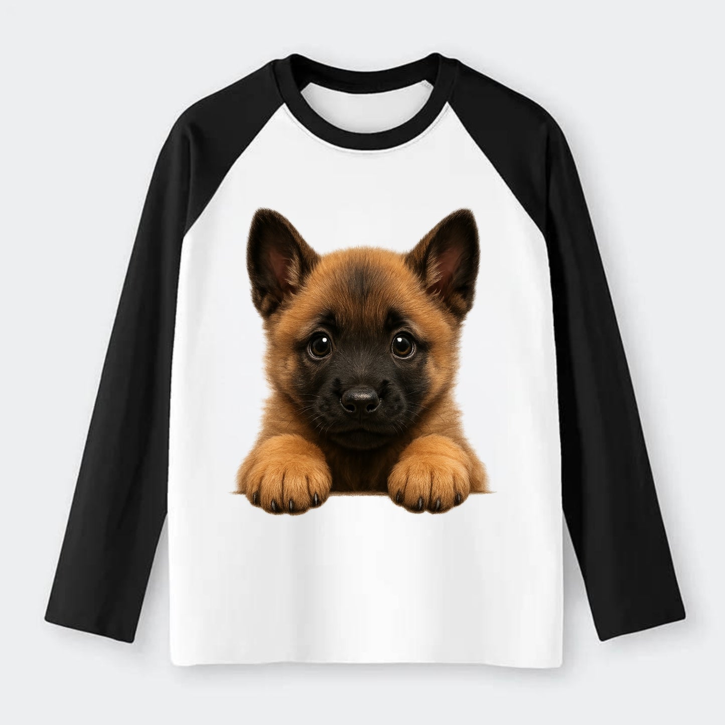 Belgian Malinois  - Raglan Long Sleeve T-Shirt - Black