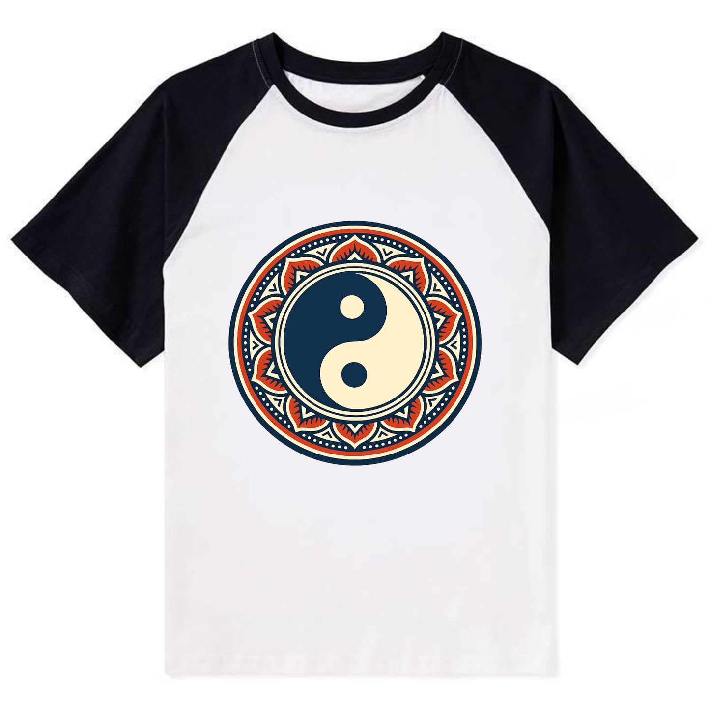 Harmony of Balance - Contrast Raglan T-shirt - Black