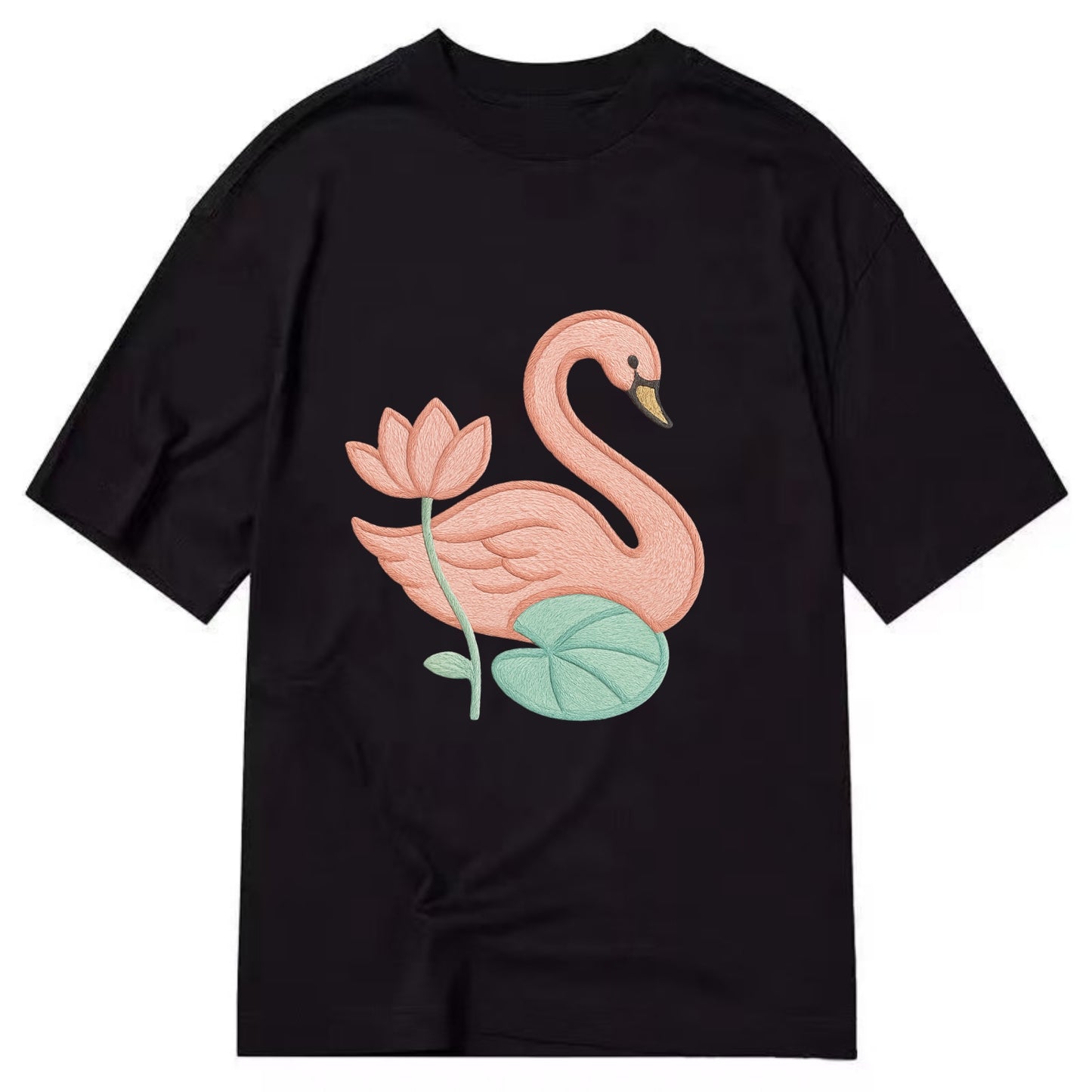 Coral Swan - Classic T-shirt - Black