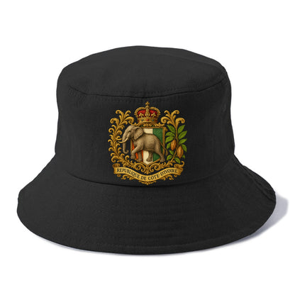 Ivory Coast Heritage Badge  - Bucket Hat - Black