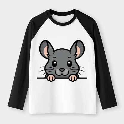 Chinchilla  - Raglan Long Sleeve T-Shirt - Black