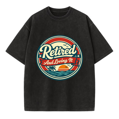 Carefree Retirement Emblem - Vintage T-shirt - Black