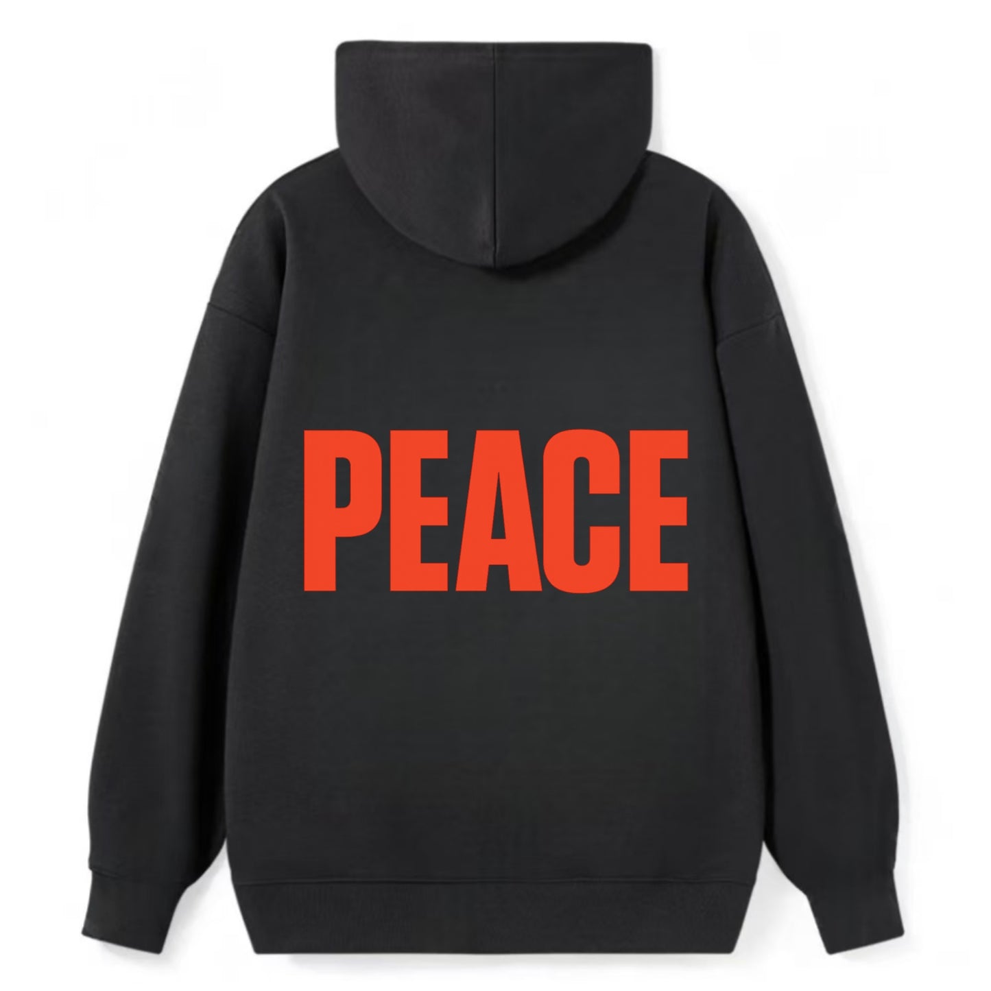 Bold typography design - "PEACE" - inner calm, tranquility, serenity - Classic Pullover Hoodie - Black