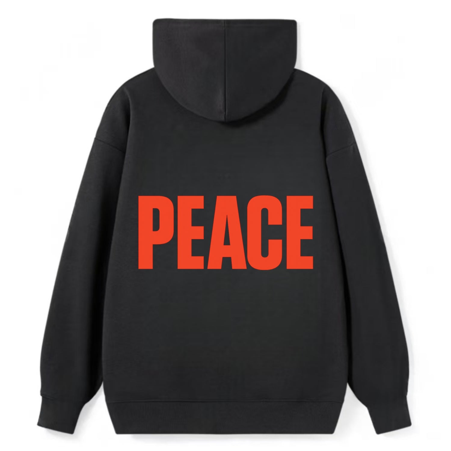 Bold typography design - "PEACE" - inner calm, tranquility, serenity - Classic Pullover Hoodie - Black
