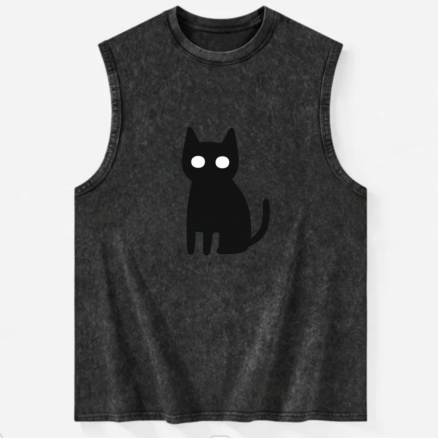 YOU MUST EMBRACE THE VOID | Black cat st - Vintage Washed Tank - Black