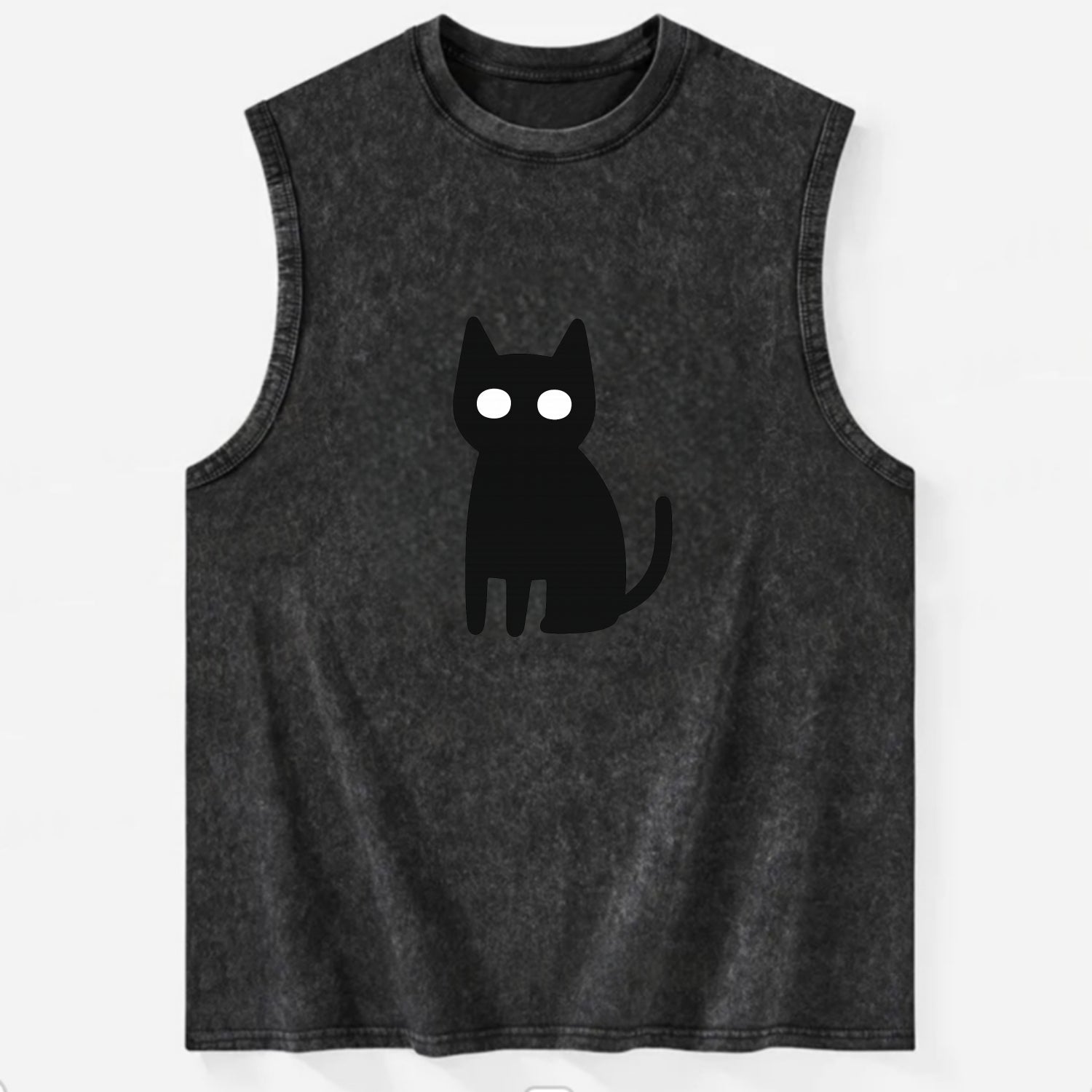 YOU MUST EMBRACE THE VOID | Black cat st - Vintage Washed Tank - Black