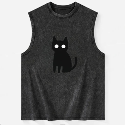 YOU MUST EMBRACE THE VOID | Black cat st - Vintage Washed Tank
