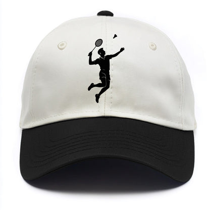 Badminton player jumping for a smash - Two Tone Cap - Black