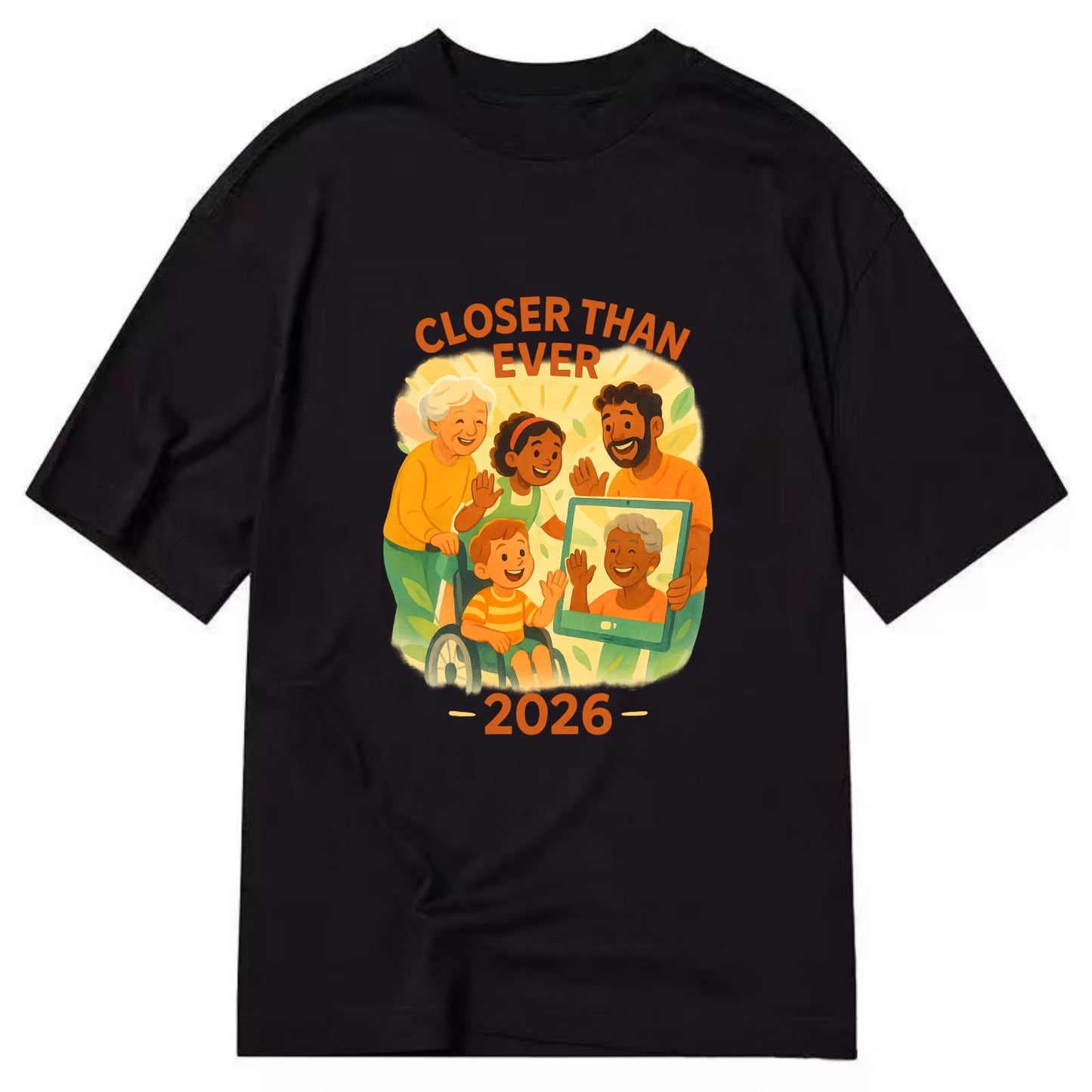 Technology bringing distant families together - "Closer Than Ever" - connection - Classic T-shirt - Black