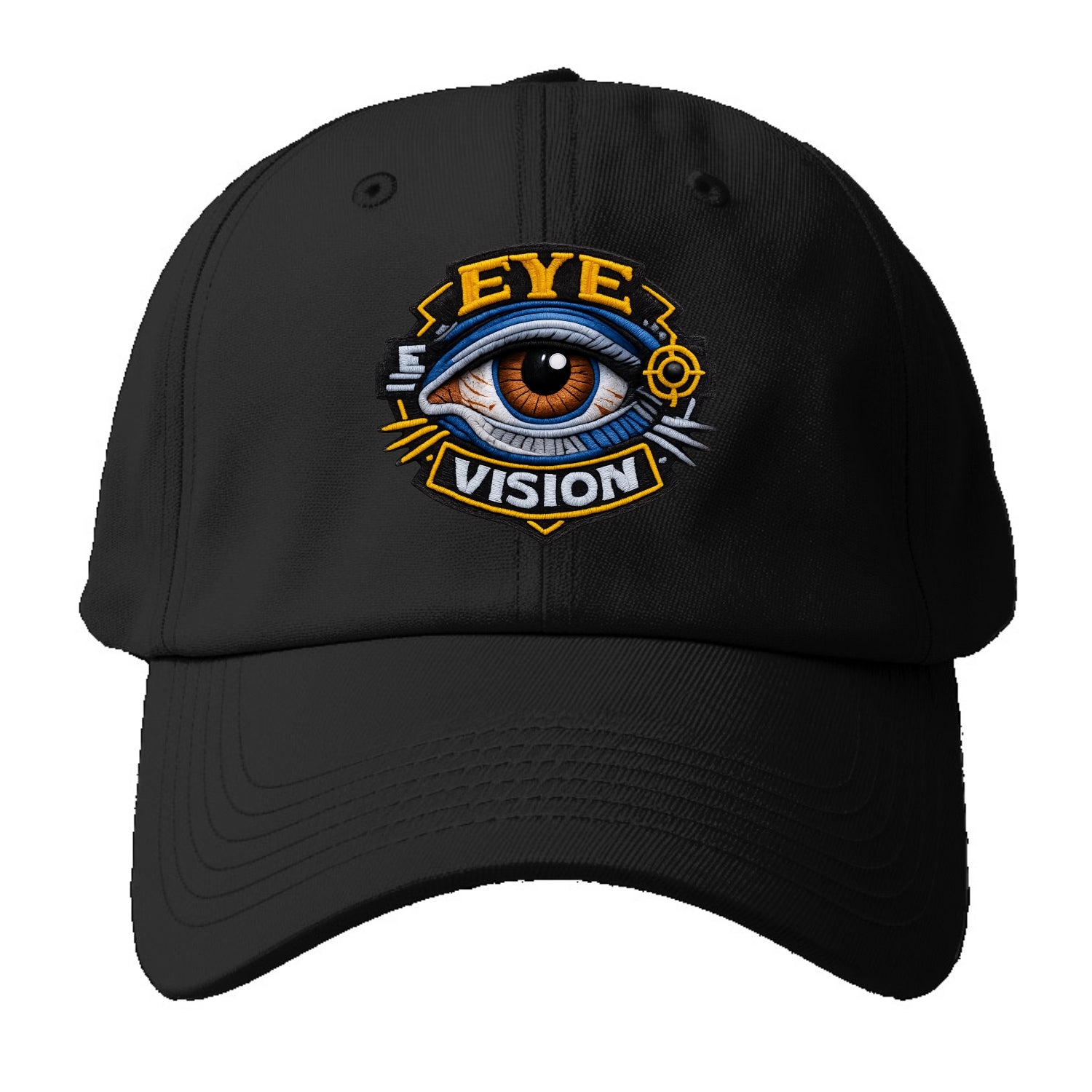 EYE VISION - anatomical eye in blue and brown , optometry - Baseball Cap - Black