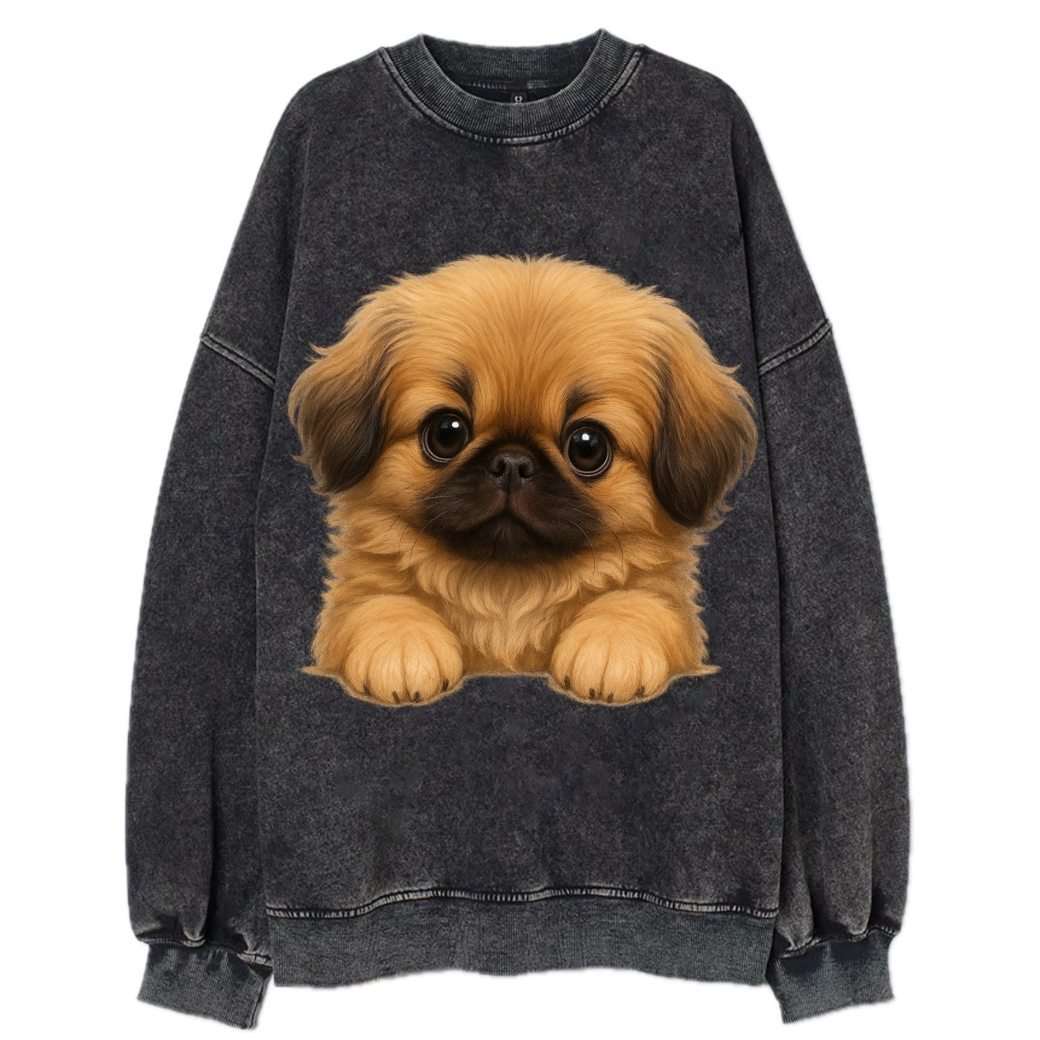 Pekingese  - Vintage Sweatshirt - Black