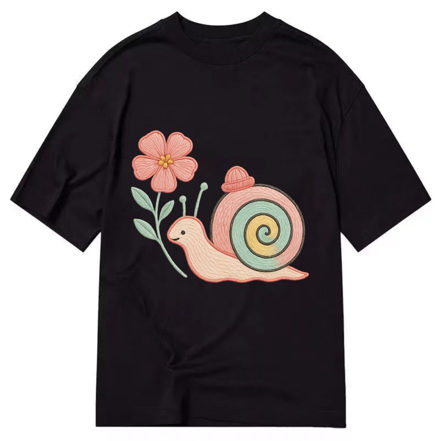 Coral Snail - Classic T-shirt - Black