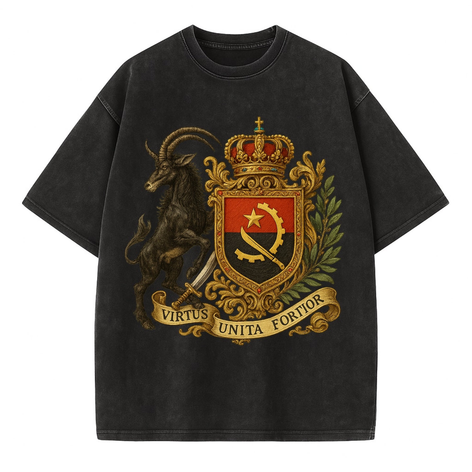 Angola Giant Sable Emblem  - Vintage T-shirt - Black