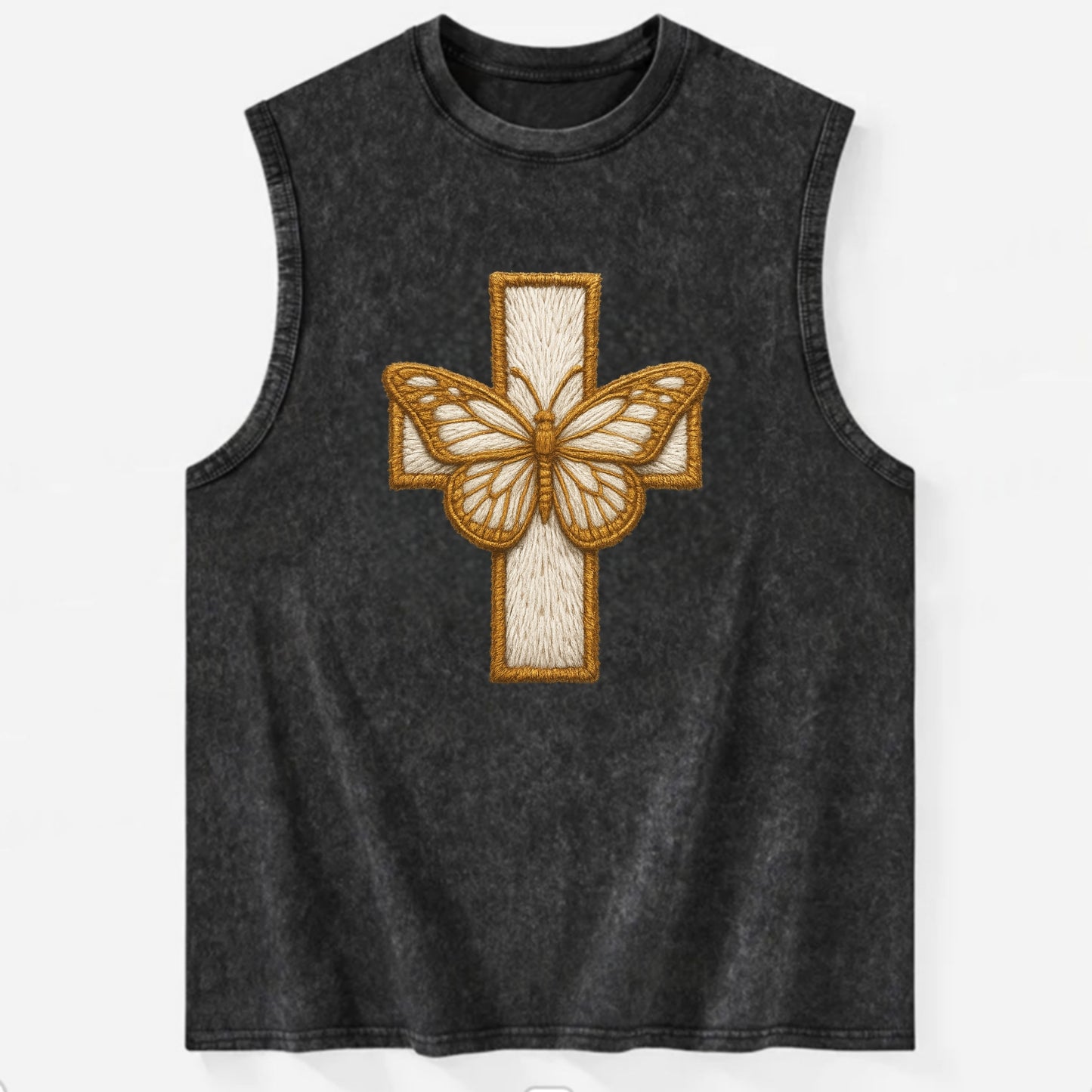 Resurrection Cross  - Vintage Washed Tank - Black