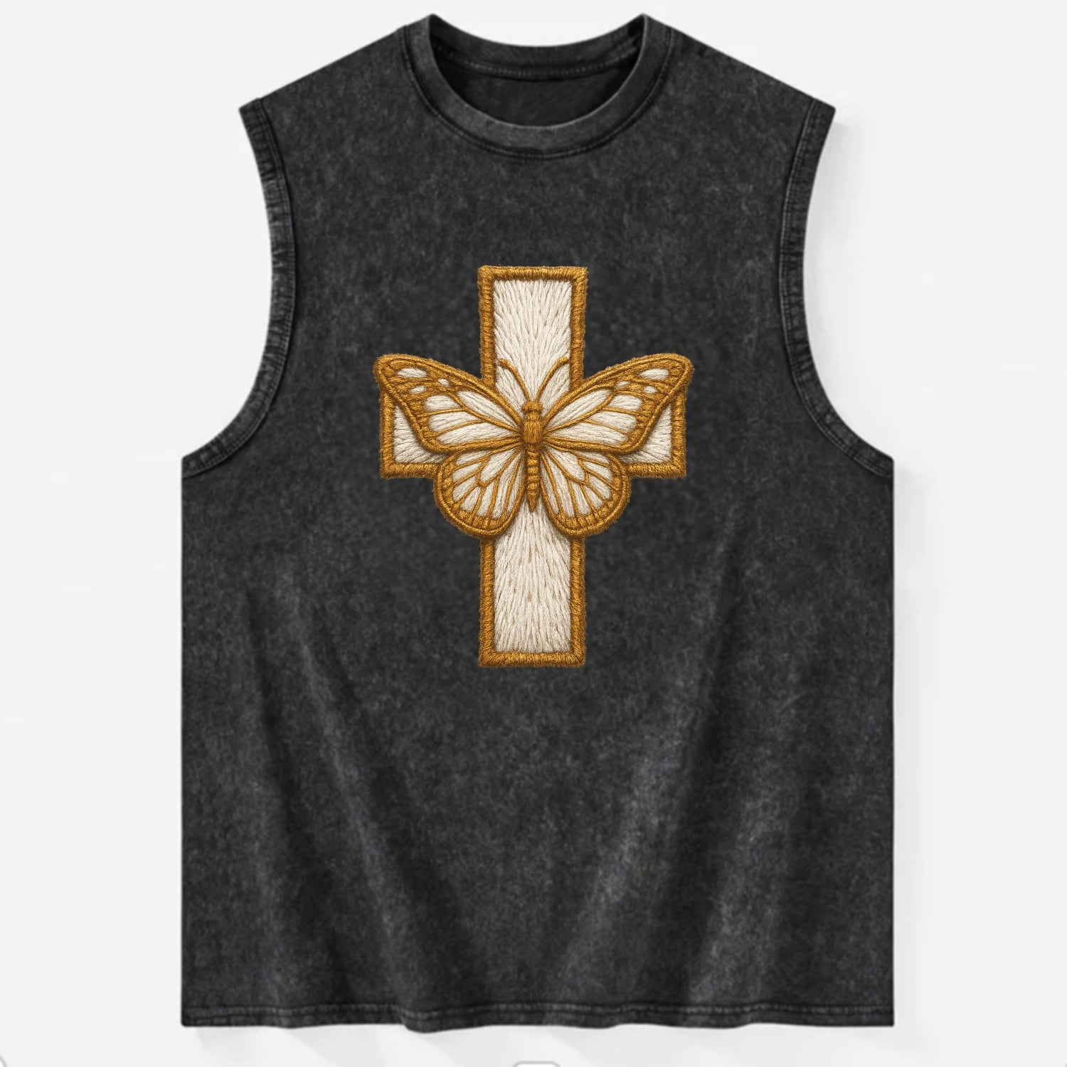 Resurrection Cross  - Vintage Washed Tank - Black