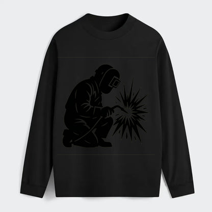 Welder sparks flying dramatically - Classic Long Sleeve Shirt - Black