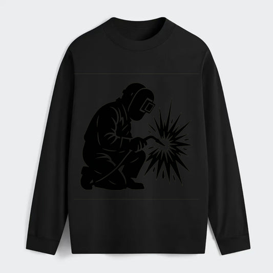 Welder sparks flying dramatically - Classic Long Sleeve Shirt - Black