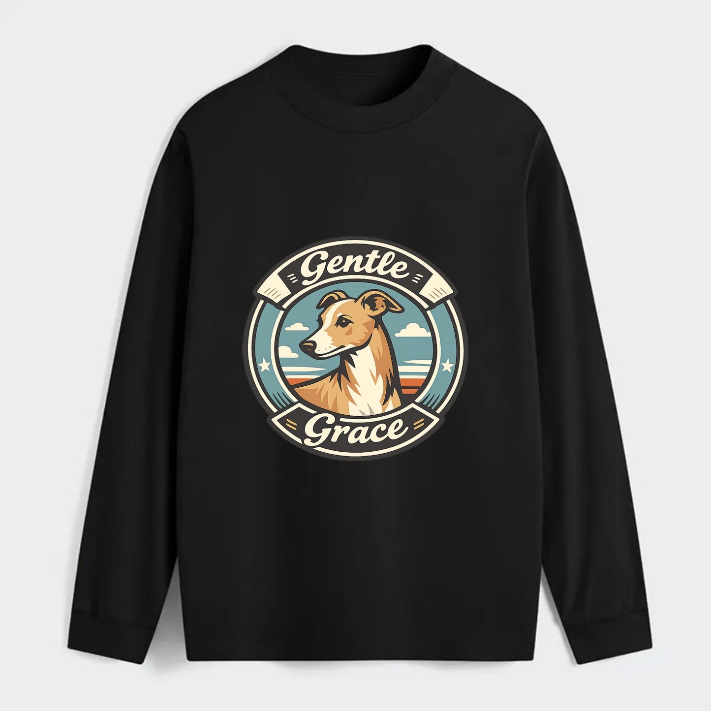 Gentle Grace of the Whippet - Classic Long Sleeve Shirt - Black