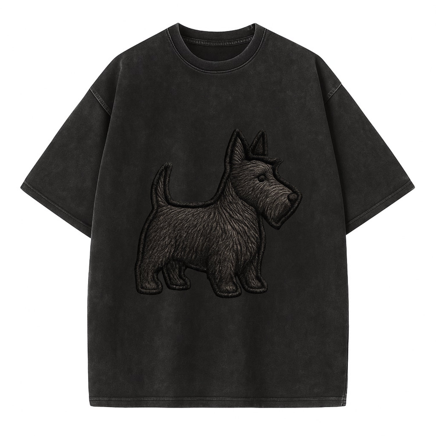 Scottish Terrier - Contemporary scottie - Vintage T-shirt - Black
